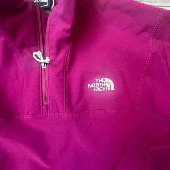 The North Face Burgandy Apex Pullover Half Zip Jacket Pockets - Picture 6 of 6